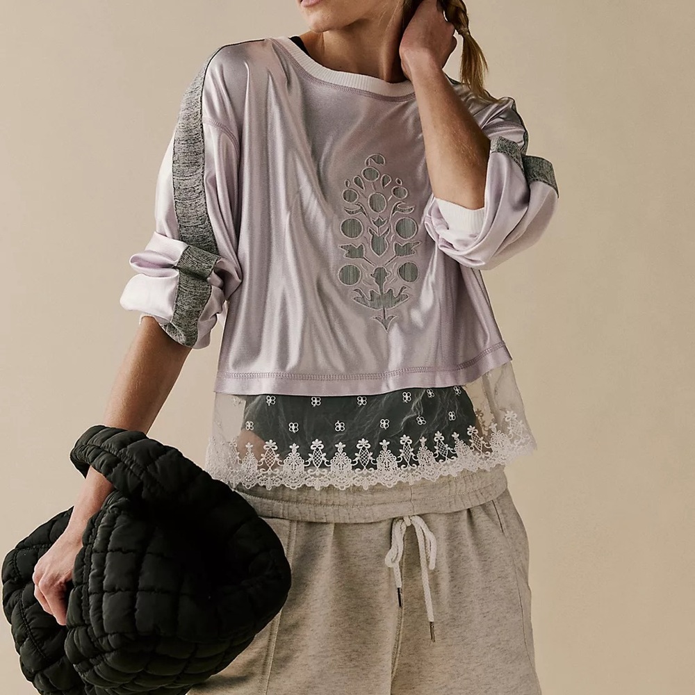 NEW Free People FP Movement Track Star Layer in Pink Quartz